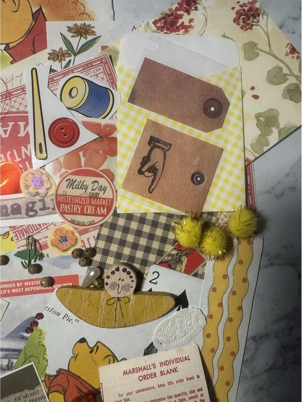 50 Piece Junk Journal Ephemera Pack-Small Pieces Vintage Curated Scrapbook Lot